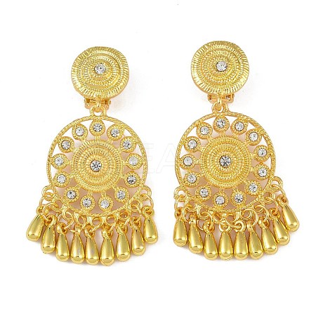 Bohemia Zinc Alloy Rhinestone Clip-on Earrings LS-EJEW-C089-02D-G-1