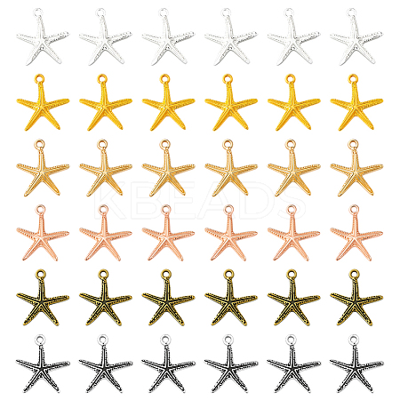 60Pcs 6 Colors Tibetan Style Alloy Pendants FIND-SC0016-86-1