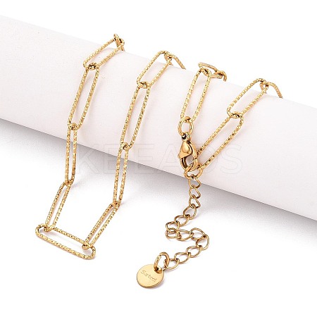 304 Stainless Steel Paperclip Chain Necklace BJEW-B072-01G-1