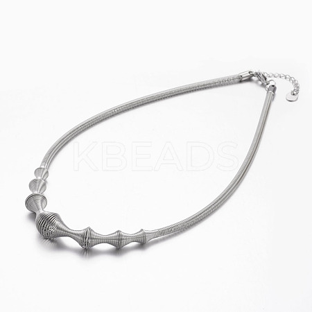 304 Stainless Steel Necklaces NJEW-P128-08P-1