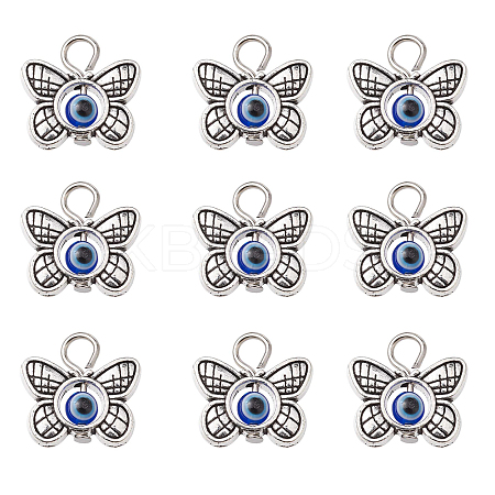 30Pcs Tibetan Style Alloy & Evil Eye Resin Pendants PALLOY-CJ0002-73-1