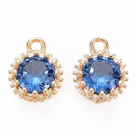 Brass Micro Pave Cubic Zirconia Charms KK-S356-772C-1