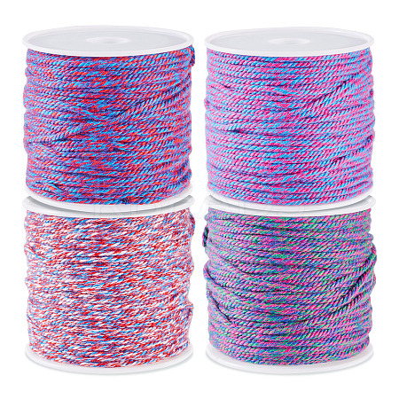 4 Rolls 4 Colors Cotton Braid Thread OCOR-TA0002-68B-1