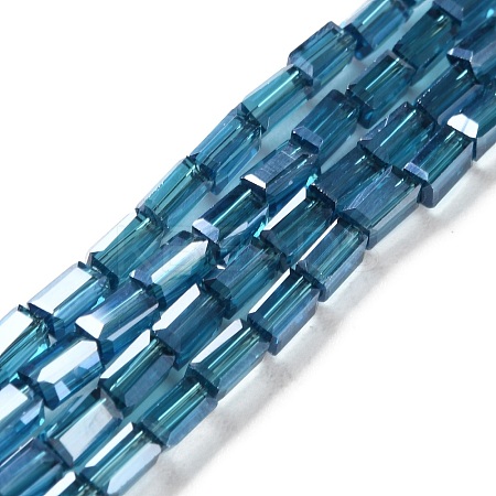 Electroplate Transparent Glass Beads Strands Pearl Luster Plated EGLA-H106-01A-PL04-1