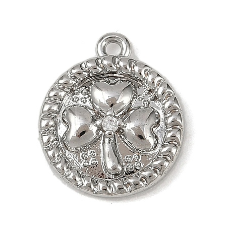 Brass Pave Clear Cubic Zirconia Pendants KK-L238-06P-1