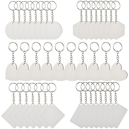 Sublimation Blanks Keychains AJEW-CJC0015-003-1