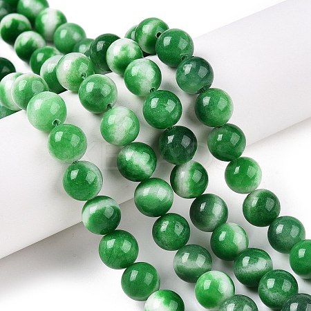 Dyed Natural White Jade Beads Strands G-T138-10mm-210-19-1