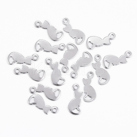Tarnish Resistant 304 Stainless Steel Kitten Charms LS-X-STAS-H396-04P-1