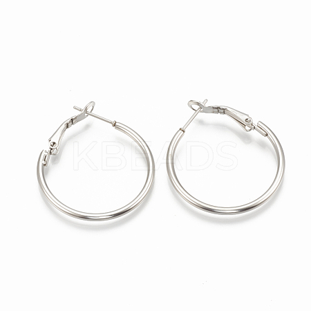 304 Stainless Steel Hoop Earrings STAS-S078-07-40mm-1