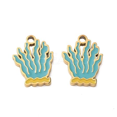 304 Stainless Steel Enamel Pendants SA-CBA7876-29G-02-1