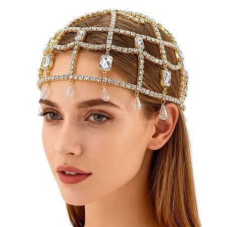 Alloy Rhinestone Headbands for Women AJEW-WH20020-241G-1