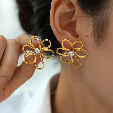 304 Stainless Steel Stud Earrings EJEW-P335-02A-1