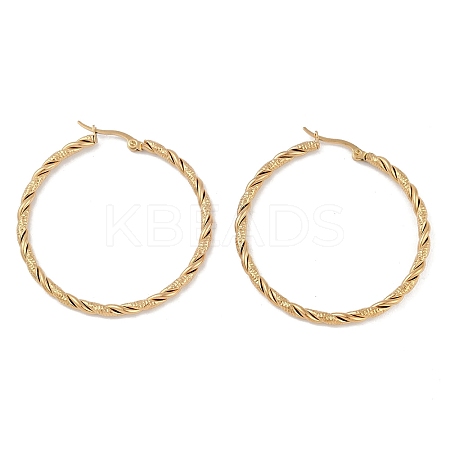 PVD Vacuum Plating 201 Stainless Steel Hoop Earrings LS-EJEW-I309-62D-G-1