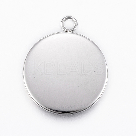 Tarnish Resistant 304 Stainless Steel Pendant Cabochon Settings LS-X-STAS-E146-18P-18mm-1