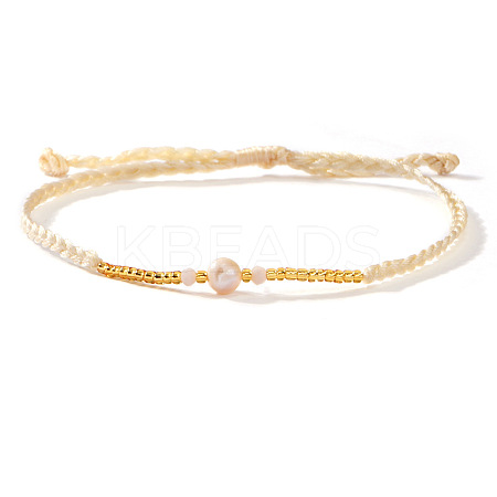 Bohemian Style Imitation Pearl & Glass Seed Bead Braided Bracelets XS0693-8-1