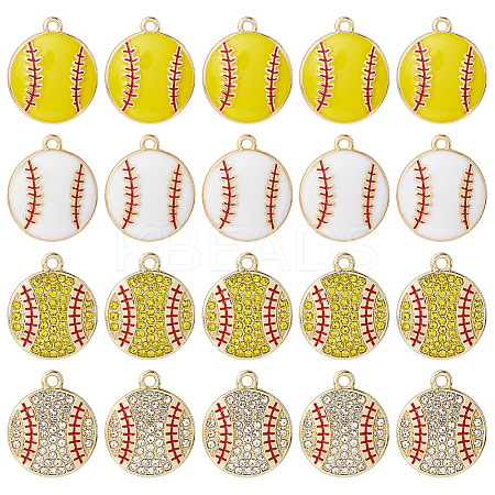 24Pcs 4 Styles Alloy Enamel Pendants ENAM-HY0001-56-1
