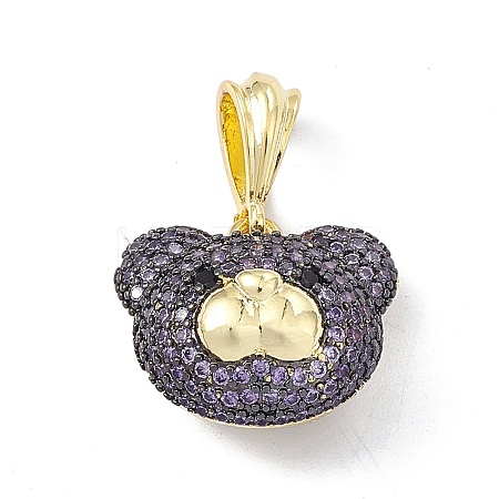 Brass Micro Pave Cubic Zirconia Pendants KK-P224-09EB-03-1