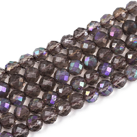 AB Color Plated Natural Ice Obsidian Beads Strands G-T144-B07-06-1