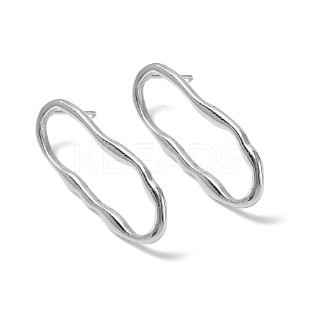 Non-Tarnish 304 Stainless Steel Twist Hollow Oval Stud Earrings for Women EJEW-F300-05P-1