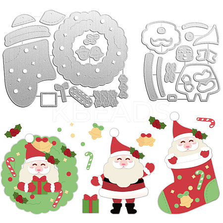 Father Christmas Carbon Steel Cutting Dies Stencils DIY-WH0309-1231-1