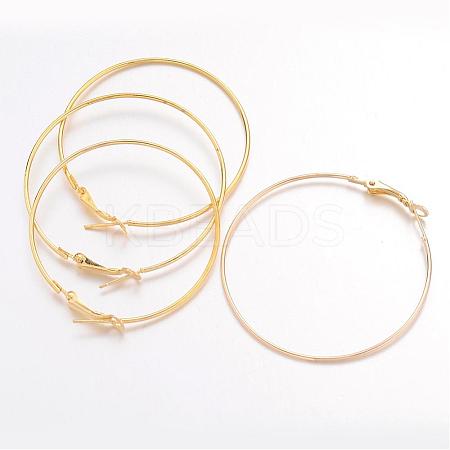 Golden Iron Hoop Earring X-IFIN-C045-49x1-G-1