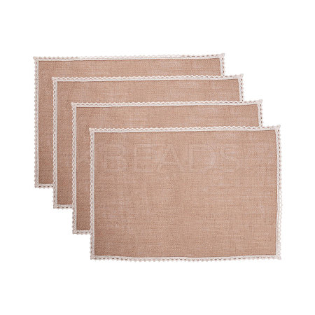 Braided Jute and Lace Non-Slip Insulation Pad AJEW-WH0066-01-1