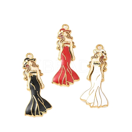 304 Stainless Steel Enamel Pendants STAS-I346-60G-1