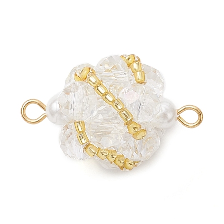 Glass Beaded Round Sphere Links PALLOY-MZ00874-07-1