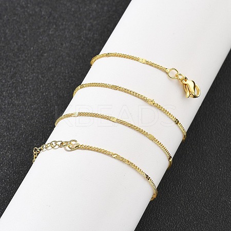 Brass Curb Chains Necklaces for Women NJEW-D302-18G-1