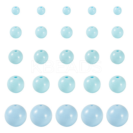 100Pcs 5 Styles Opaque Acrylic Beads MACR-TADJ0001-12E-1