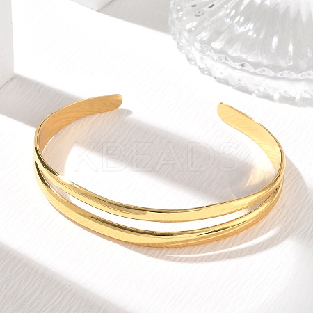 304 Stainless Steel Hollow Cuff Bangles SA-CBA46AF-29G-1