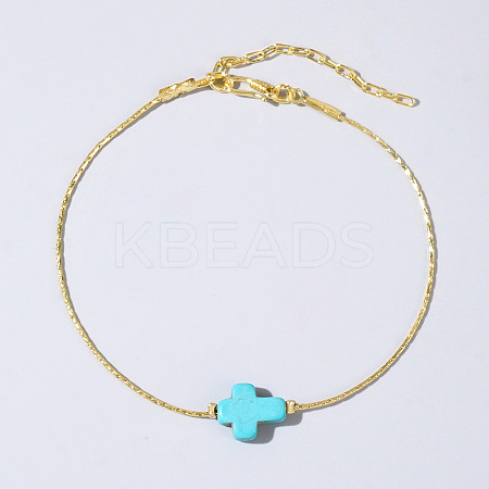 Synthetic Turquoise Beaded Bracelets NC0335-3-1