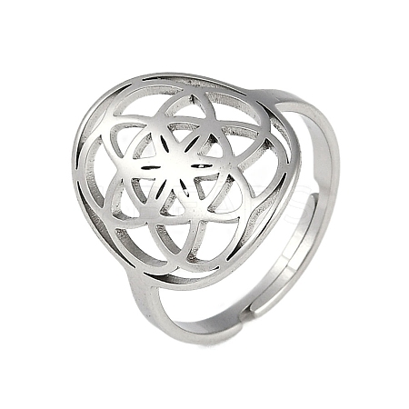 201 Stainless Steel Adjustable Rings for Women RJEW-M008-01P-1