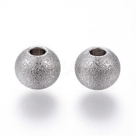 Tarnish Resistant 201 Stainless Steel Textured Beads STAS-P108-05P-1