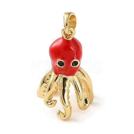 Brass Enamel Pendants KK-P320-01D-G-1