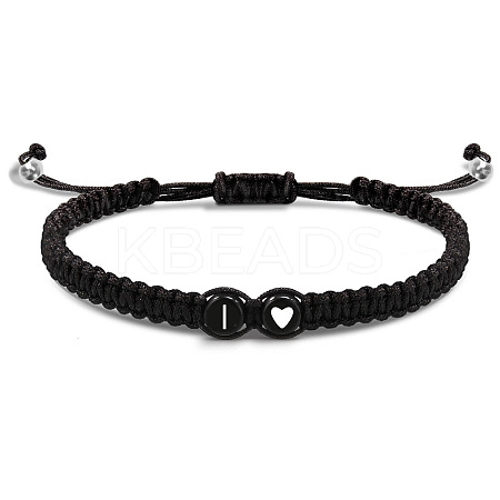 304 Stainless Steel Alphabet Beads Braided Bead Bracelets RY3090-9-1