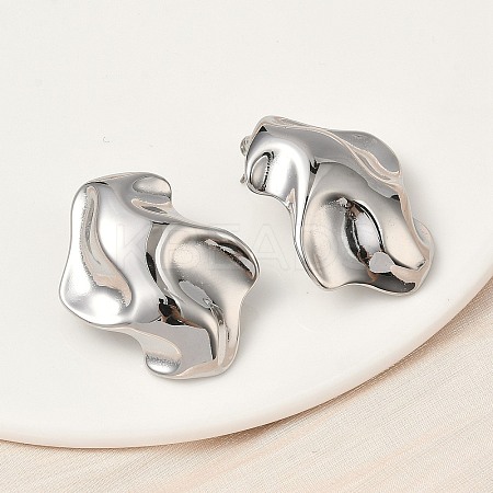 304 Stainless Steel Nuggets Stud Earrings EJEW-K268-73P-1