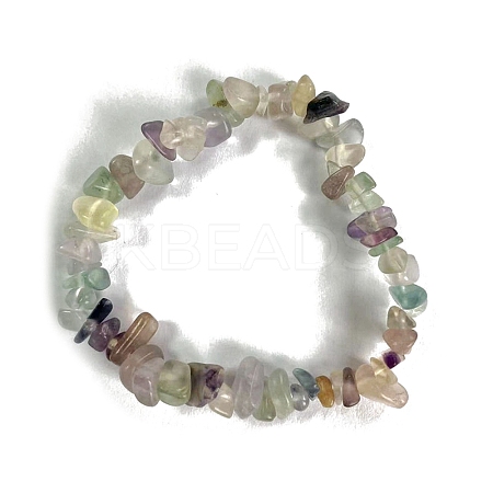Natural Fluorite Stretch Bracelets PW-WG56138-04-1