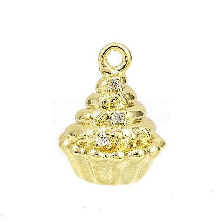 Brass Pave Clear Cubic Zirconia Pendants KK-L238-07G-1