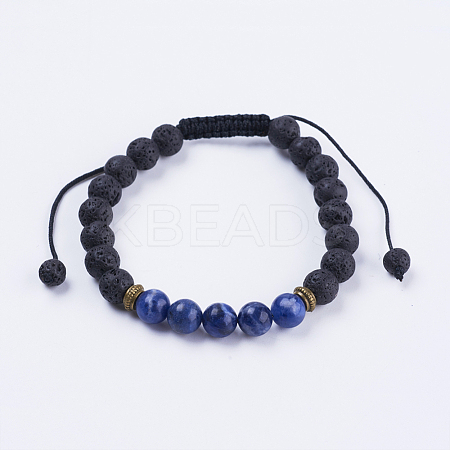 Adjustable Nylon Cord Braided Bead Bracelets BJEW-F308-57C-1