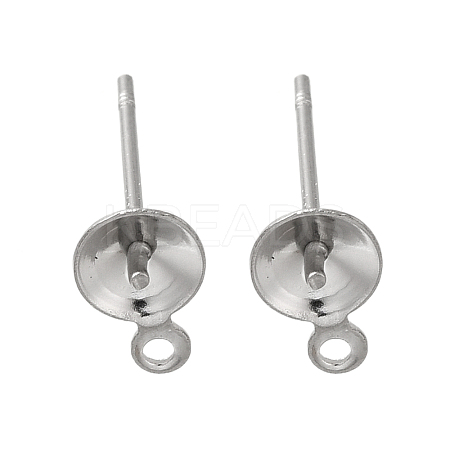 Anti-Tarnish 304 Stainless Steel Stud Earring Findings STAS-P370-02C-P-1