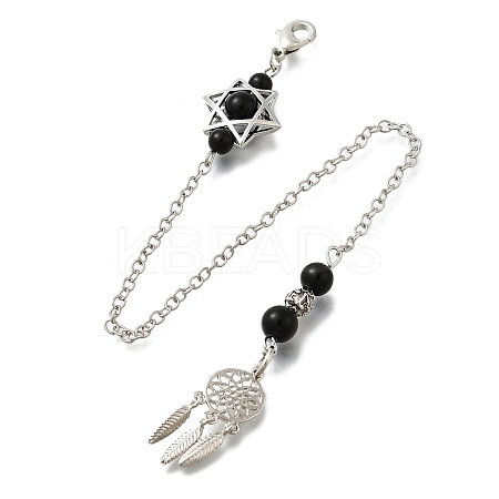 Round Natural Obsidian Dowsing Pendulums G-M447-07P-05-1