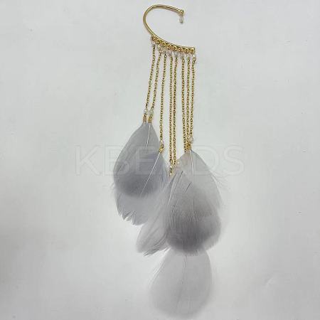 Bohemian Style Alloy Chain with Feather Tassel Cuff Earrings FS-WGB03F7-11-1