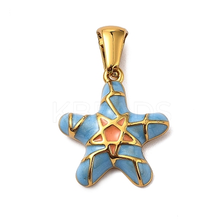 Ocean 304 Stainless Steel Enamel Pendants STAS-P395-01A-G-1