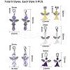Glass/Gemstone Beads Pendants PALLOY-PH0013-04-2
