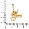 Brass Micro Pave Clear Cubic Zirconia Pendants CU-CBA97F2-08G-3