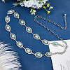 1Pc Alloy with Resin Imitation Turquoise Oval Link Chain Belts AJEW-CY0001-79B-3