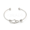 Cross Knot Brass Open Cuff Bangles for Women BJEW-G704-01P-2