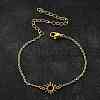 304 Stainless Steel Sun Link Bracelets BJEW-D308-01G-1