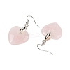 Natutal Rose Quartz  Dangle Earrings EJEW-F343-D05-3